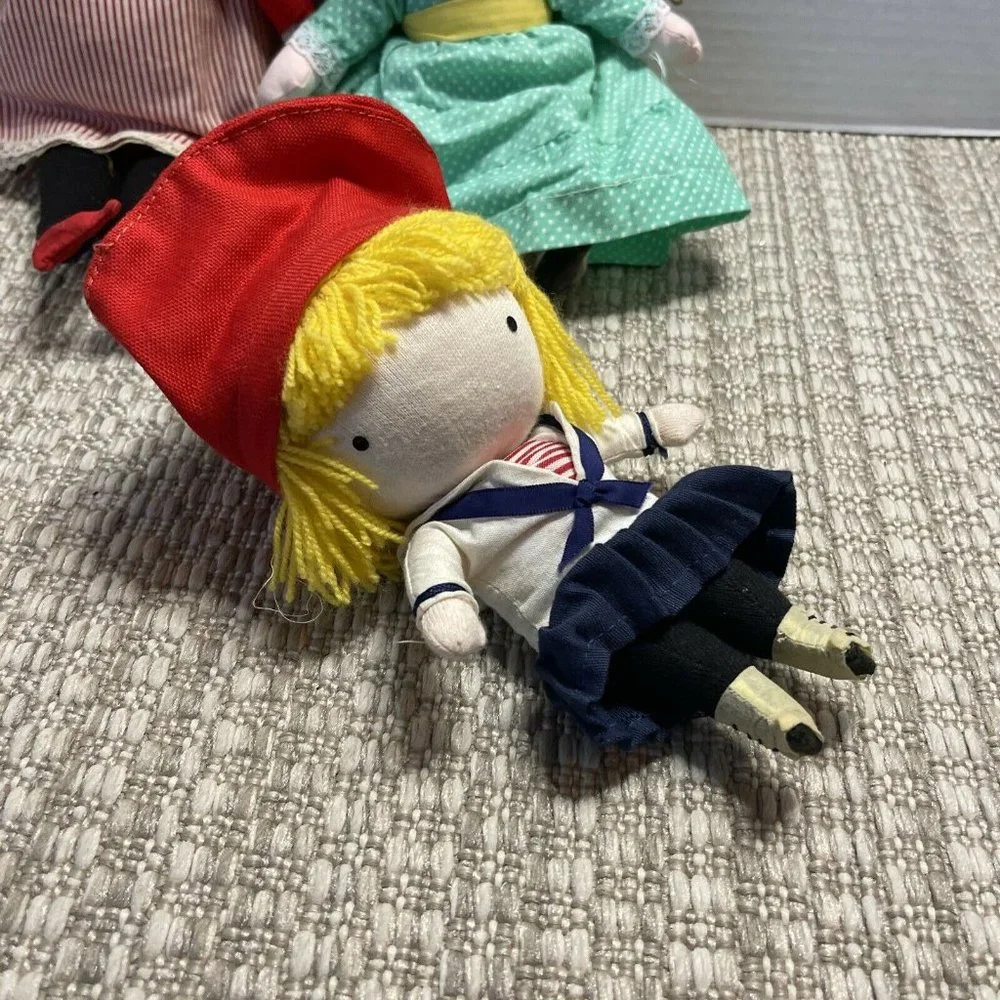 Vintage Set of 3 girl‎ female ragdolls